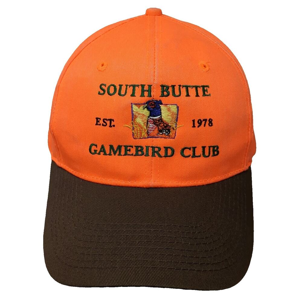 Otto Snapback Hat Orange OSFM South Butte Gamebird Club Pheasant Hunting Bill
